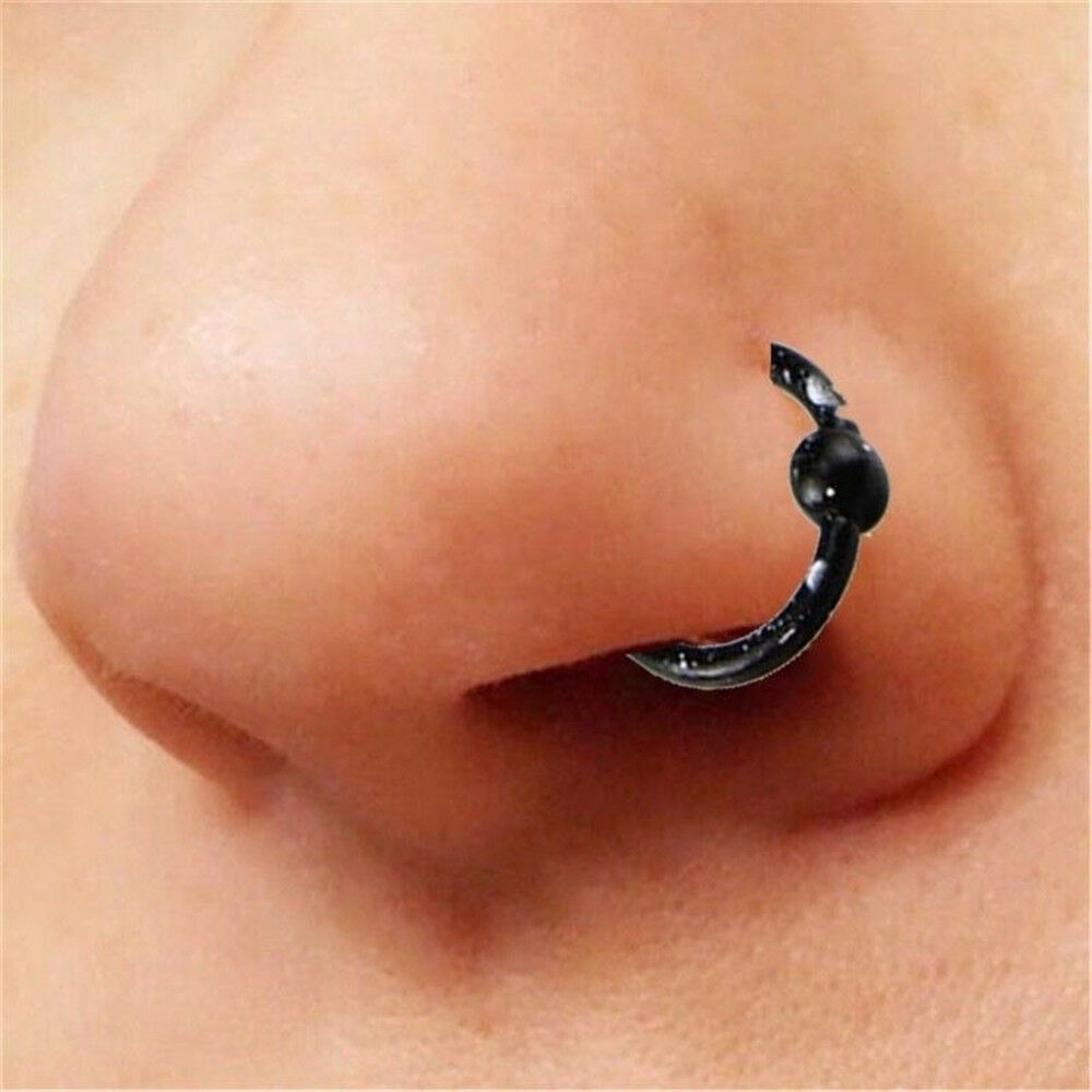 8Pcs/Set Stainless Steel Horseshoe Bar Lip Nose Septum Ear Ring Stud Piercing