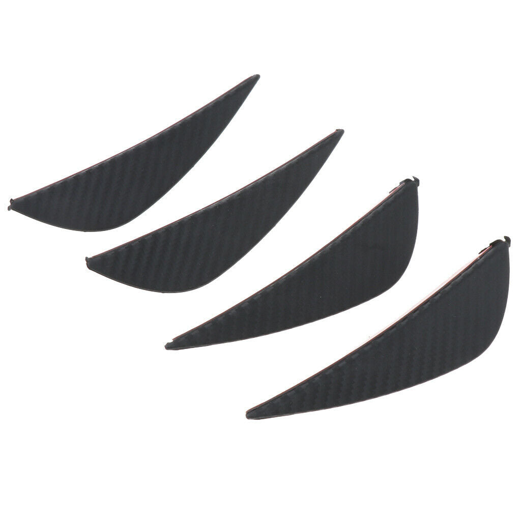 4 Pieces Carbon Fiber Front Bumper Splitter Fins Trim Set Black General