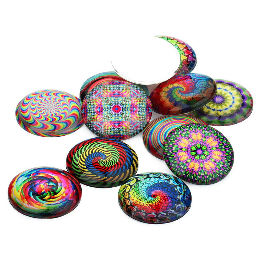 20pcs Flower Pattern Glass Flatback Cabochons Scrapbooking Diy Cell Phone Case