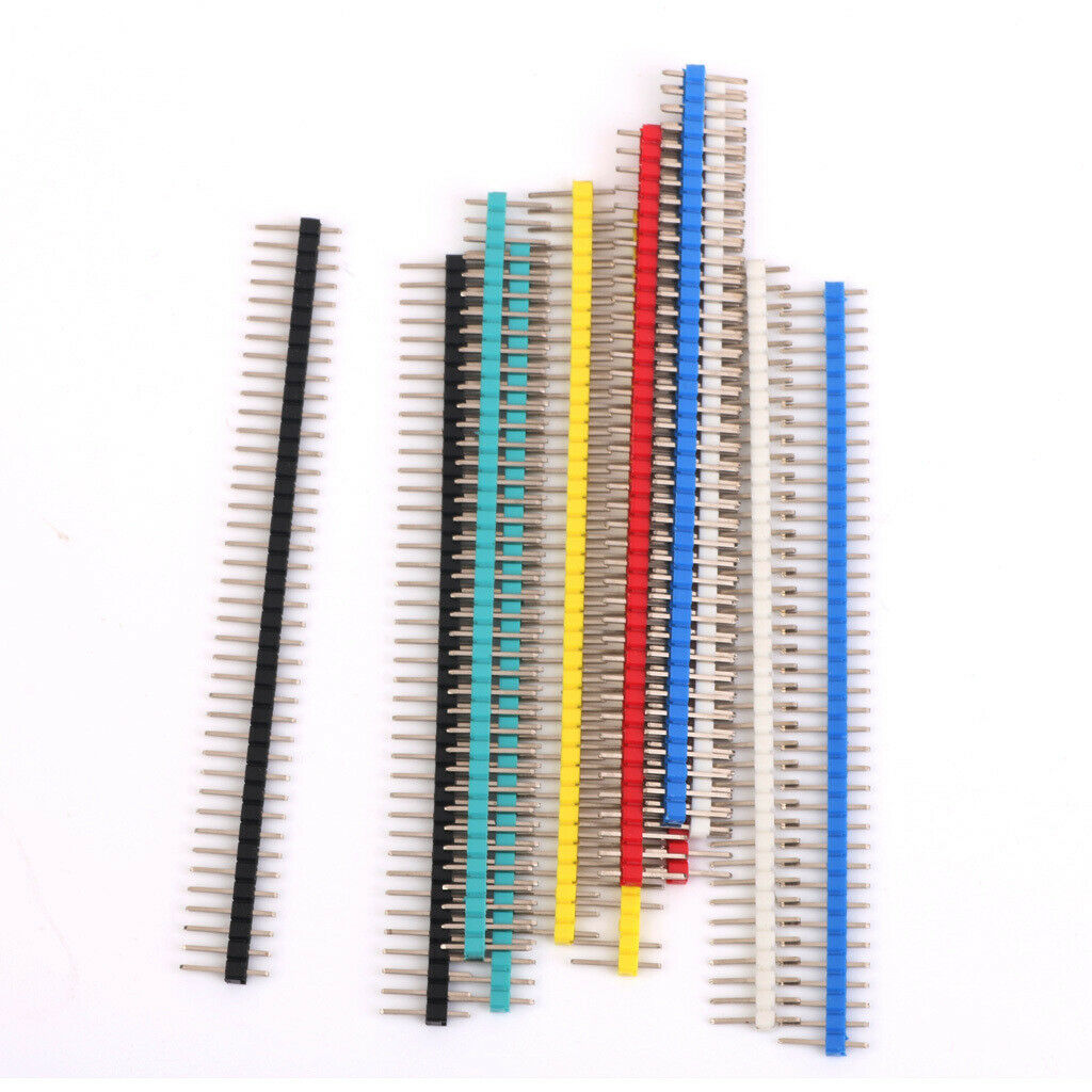 40pin Males Single Row Row Pins 2.54mm Pitch 12pcs Multicolor