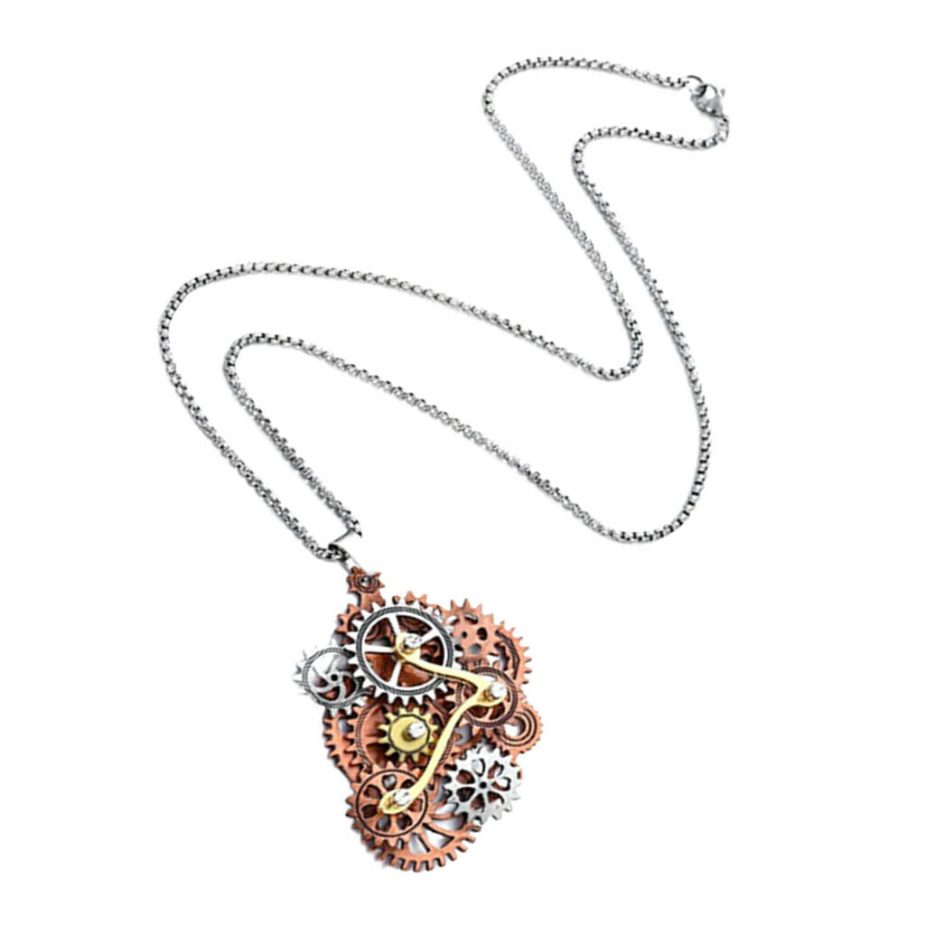 Steampunk Necklace Pendant Choker 24” Chain Party Prom Jewelry Cool Gift