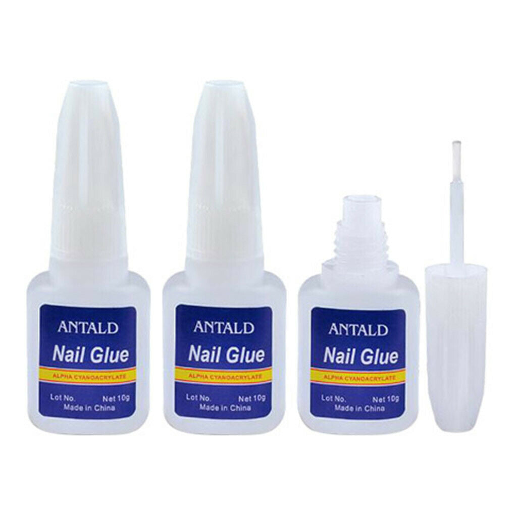 3Pack 10g Personal Nail Glue Adhesive Portable Manicure Tools Glue Accessory