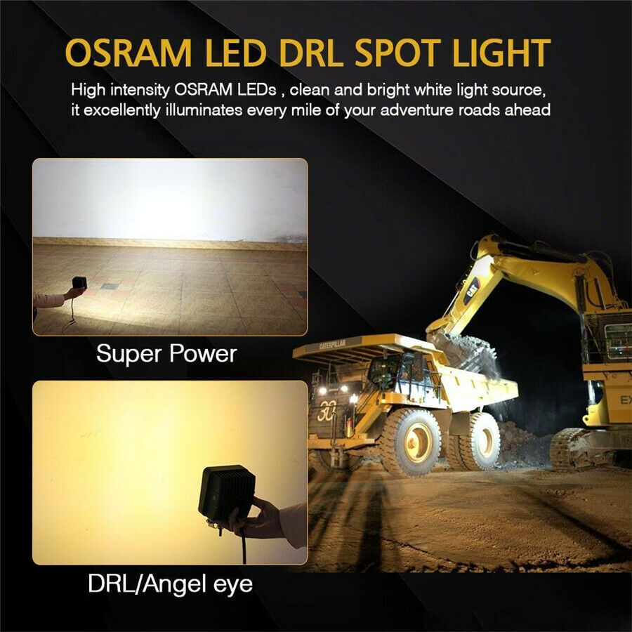 4.5 '' Osram LED Driving Lights Flood Beam Angle Eye 120W 9600LM 4x4 OffRoad SUV
