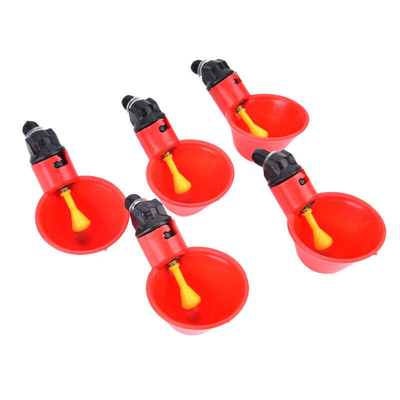 5PCS Automatic Chicken Drinker Quail Water Cup Nipple Bowls Feed Bird  Poul KX