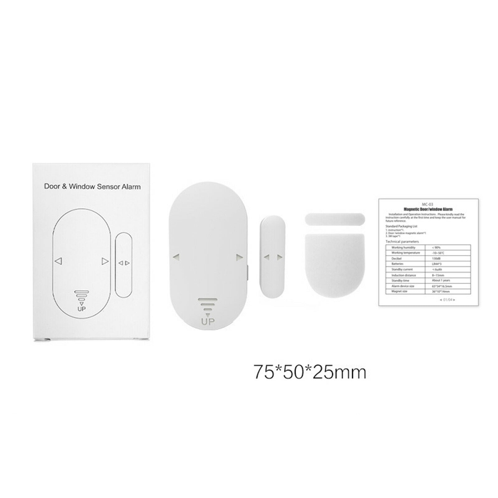 4pieces Security Burglar Alarm Anti-theft Alarm130dB Door Open Reminder