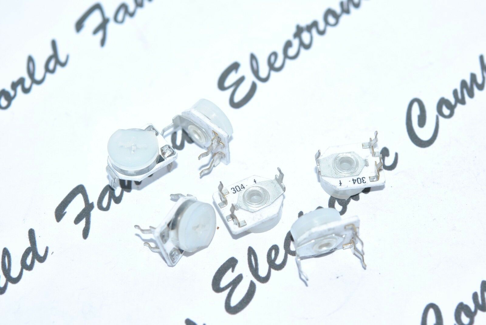 10PCS - 300K Trimmer / Potentiometer / Variable Resistor - Thumbwheel white