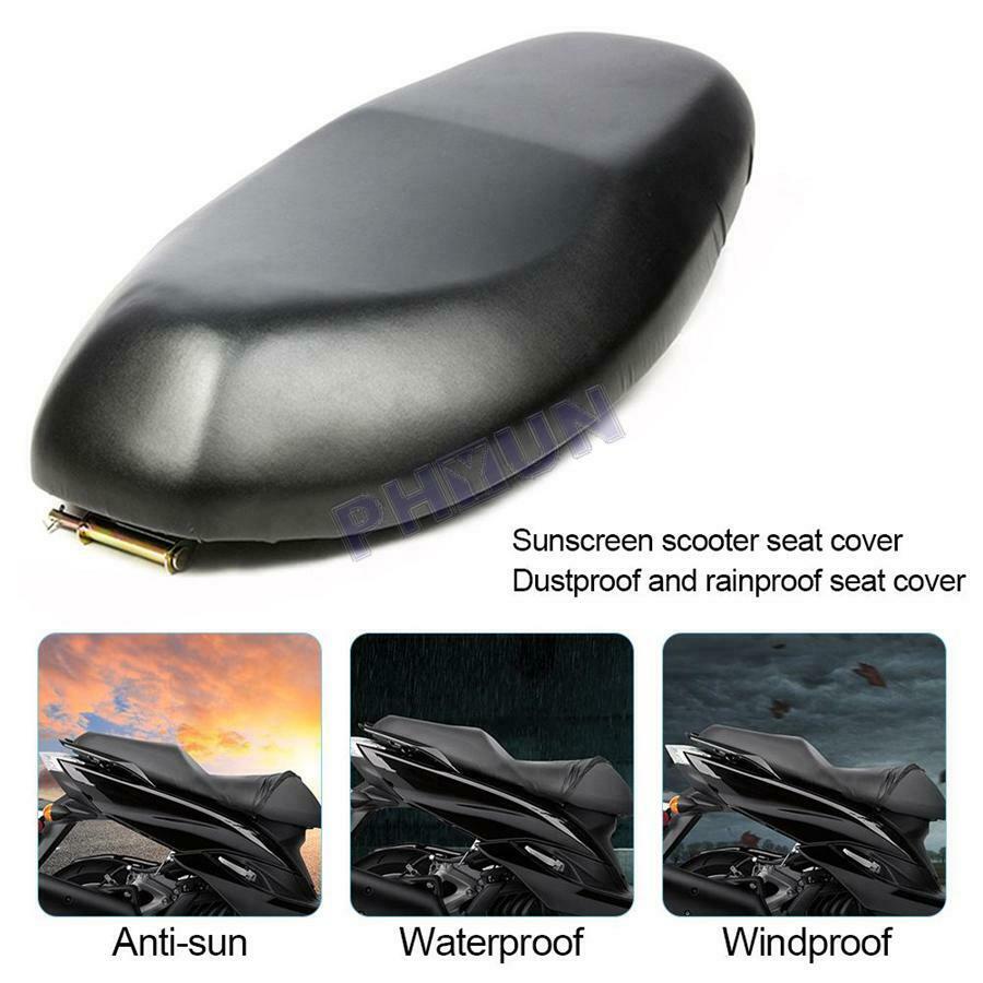 Black Motorcycle Seat Cover Cushion Dust UV Protection Universal Waterproof