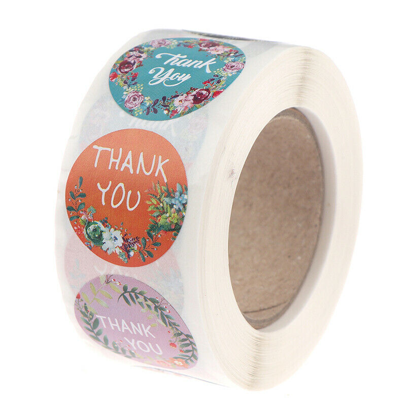 500pcs/roll flower Thank You Stickers seal labels gift Packaging Sticke.l8