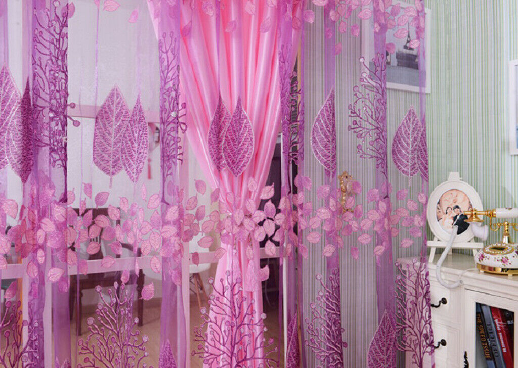 Jacquard Curtain Cortina Voile Floral Leaf Personalize Drape