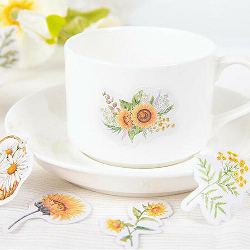 46Pcs/box Sunflower Daisy Stickers DIY Diary Stationery Scrapbook Memo St.l8