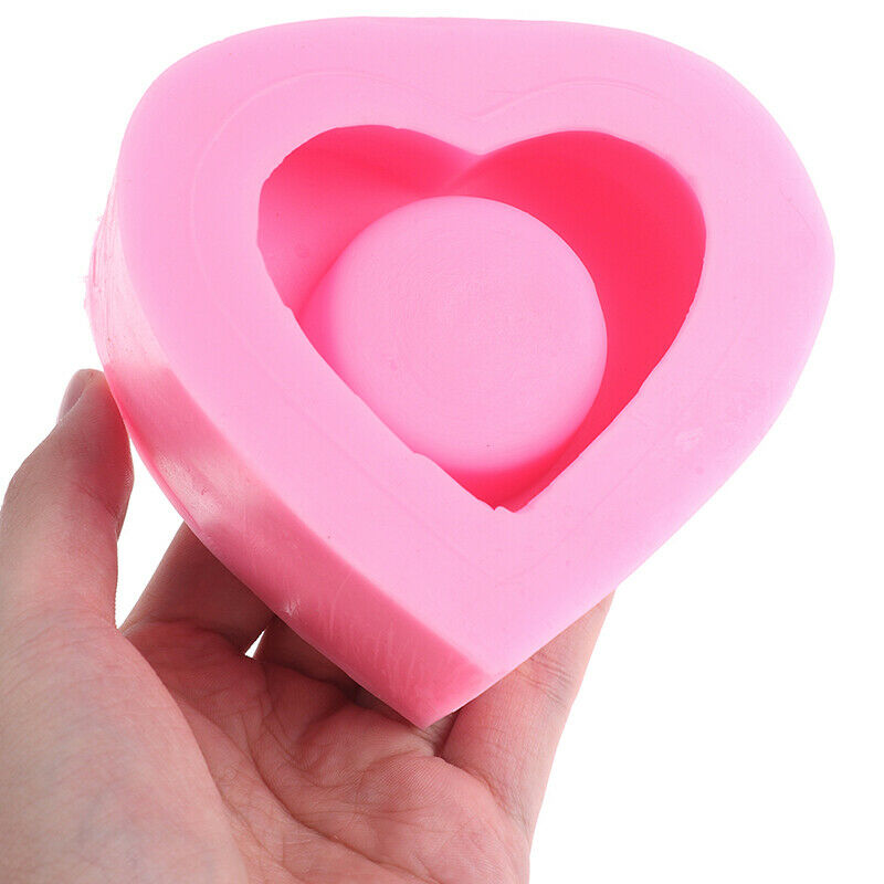 Handmade Diy Candle Mold Candlestick Cement Concrete Heart-shaped Silicone MBDA