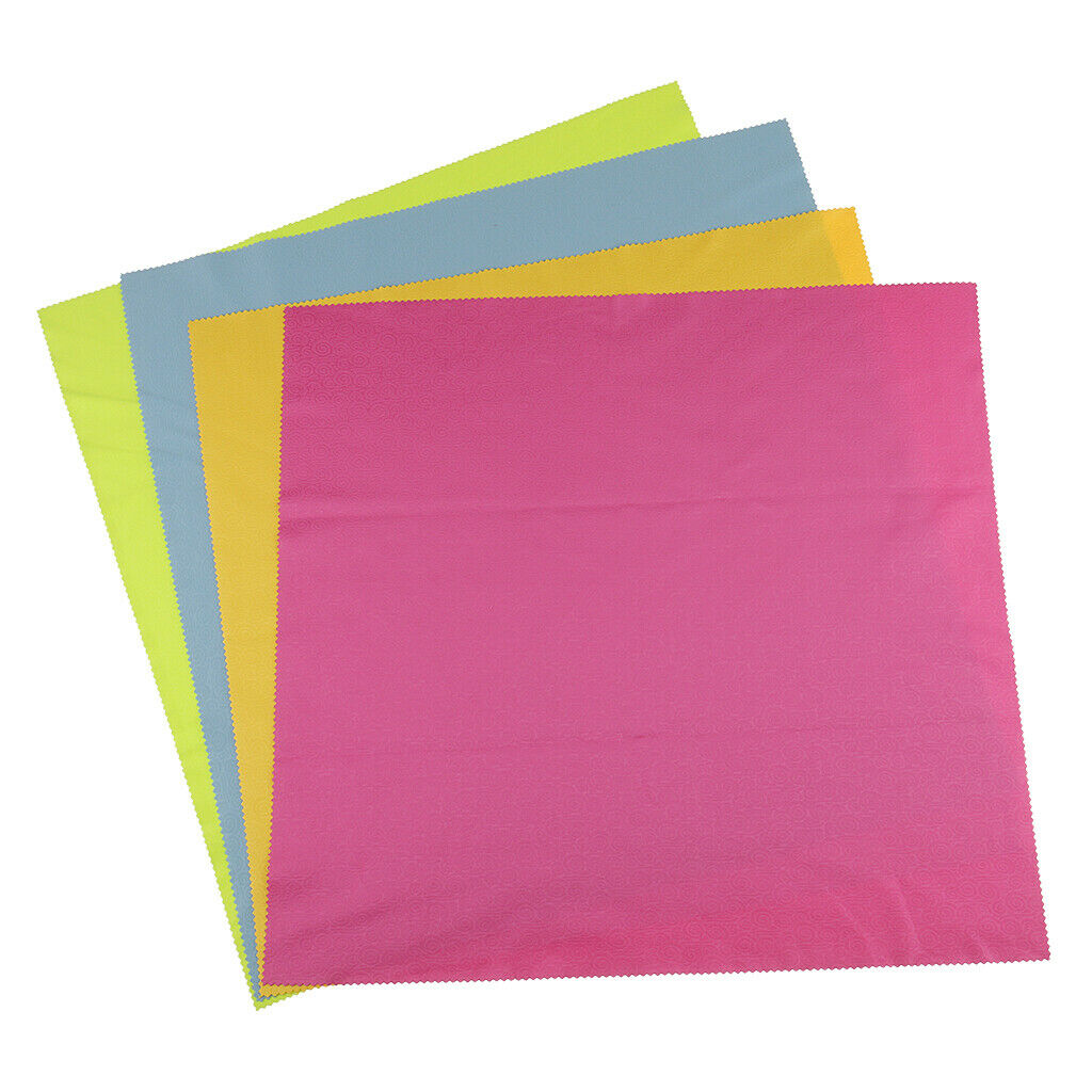 Large 4-Pack Microfiber Cleaning Cloths For Eyeglasses, Camera Lens, Cell