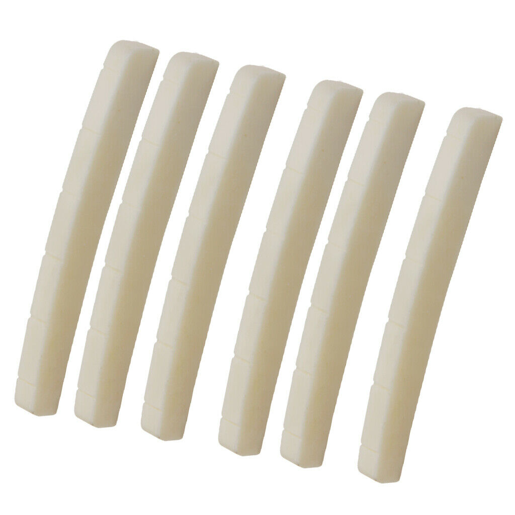 6x Beige Buffalo Bone Slotted Nuts for    Guitar