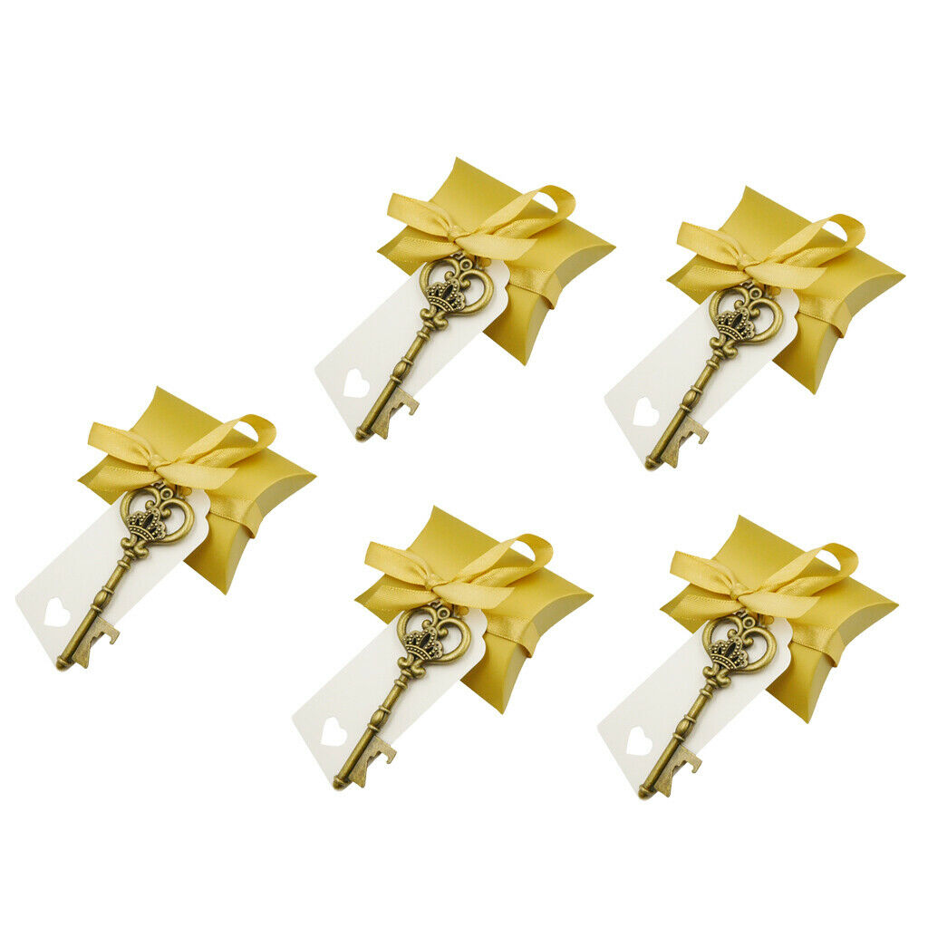 5pcs wedding party favor guest gifts candy box and bottle openers ornaments