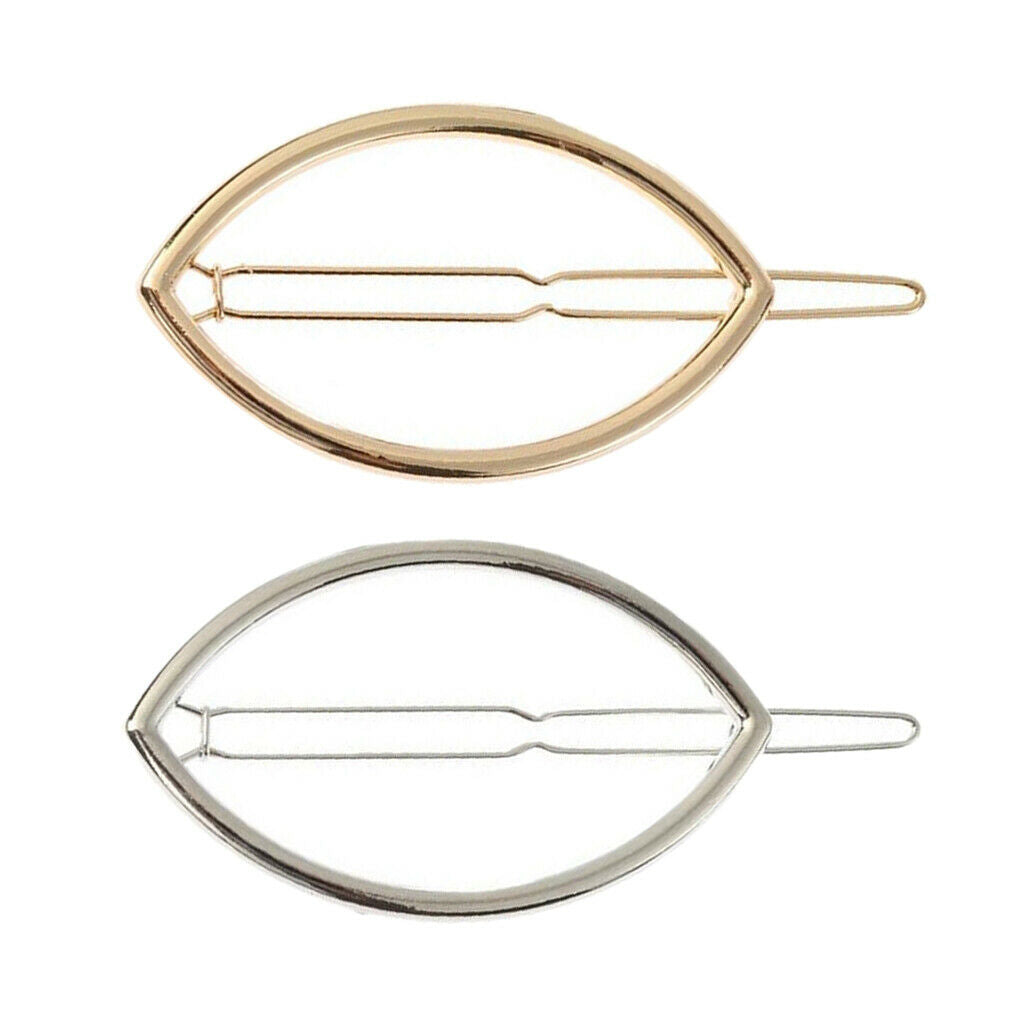 2x Fashion Geometric Hairpin Clip Hair Snap Clamp Womens Girls Headwear