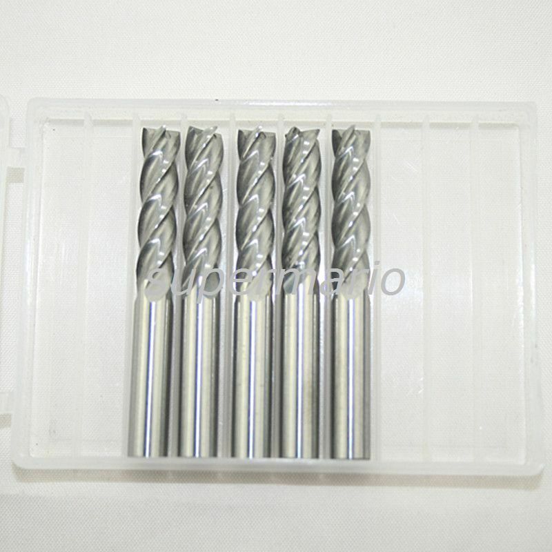 5x 1/4'' 6mm High Quality Carbide CNC Four 4 Flute Spiral Bit End Mill CEL 22mm