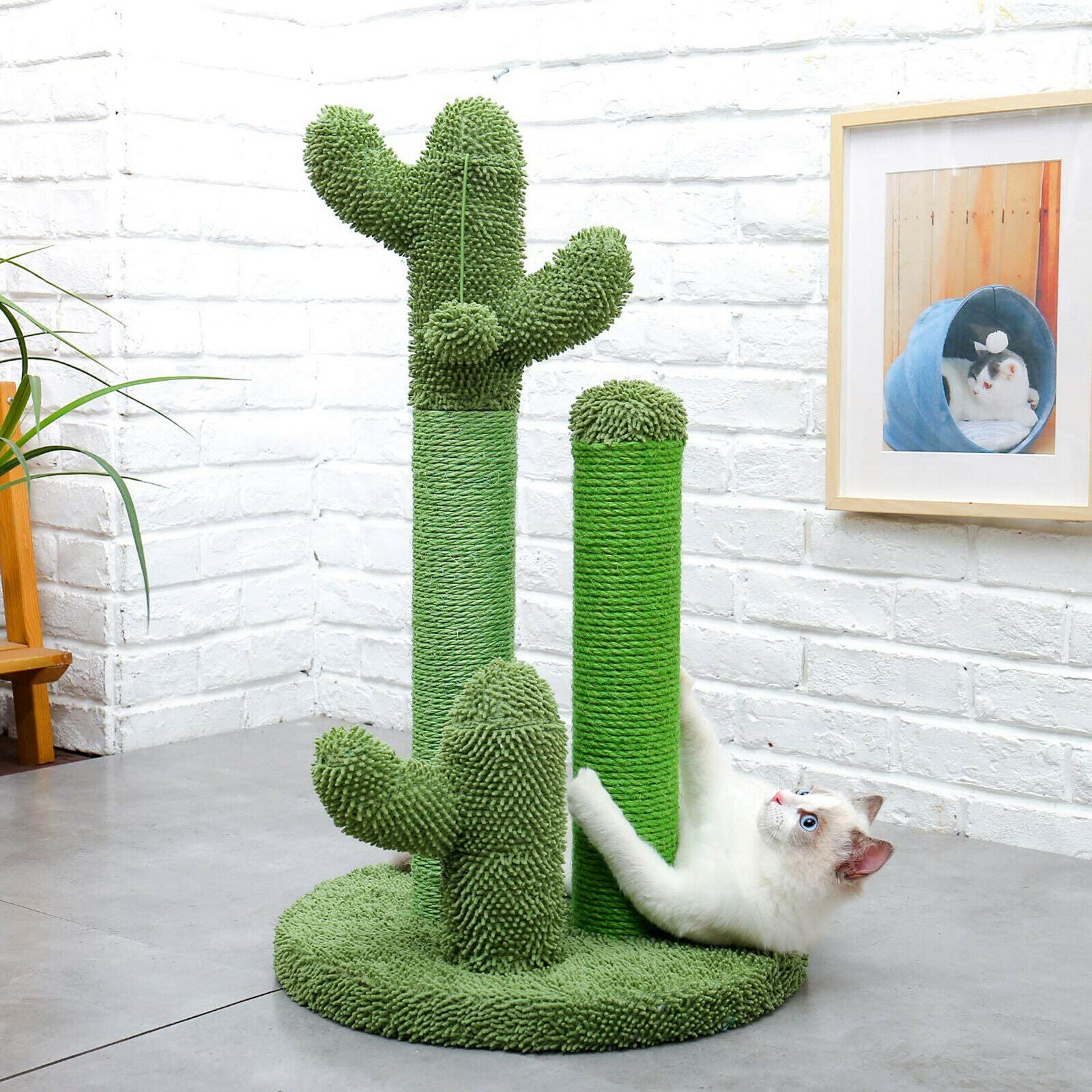 Cat Scratching Post Fresh Green Sisal Rope Wrapped Pole Scratcher Poles