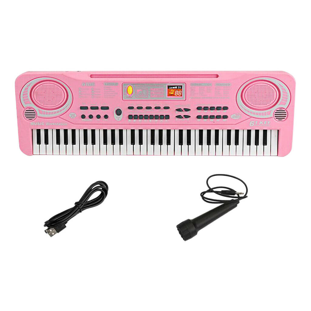 61 Keys Electronic Keyboard Musical Digital Piano with Microphone Beginner