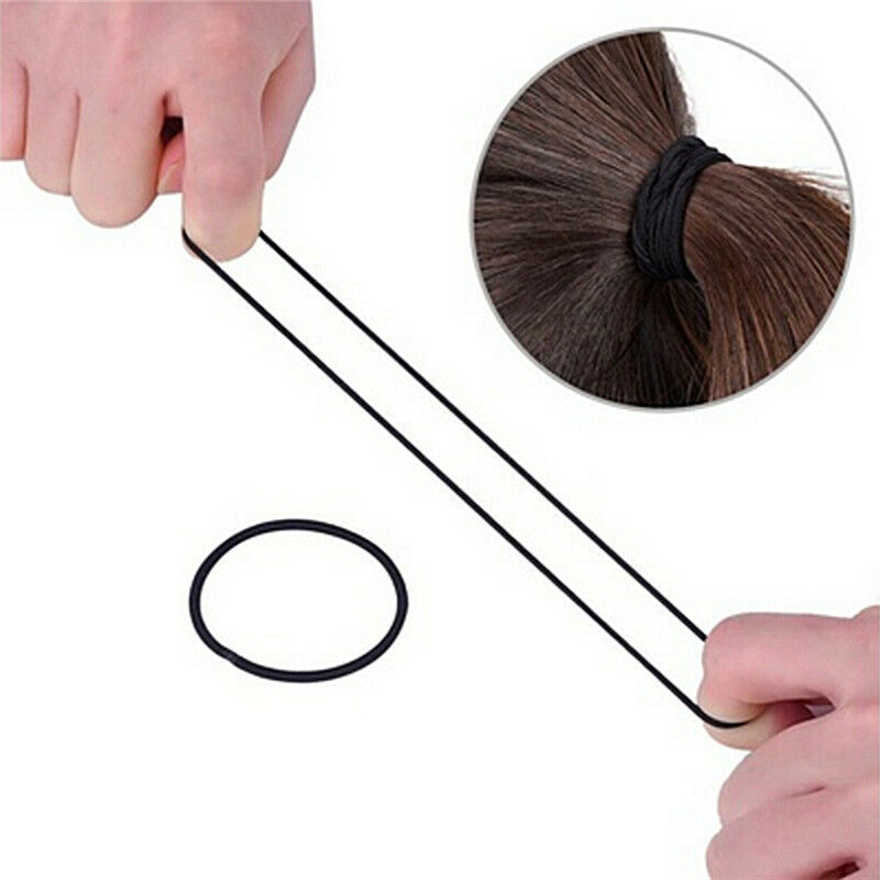 40X Black Elastic Rope Ring Hairband Women Girl Hair Band Tie Ponytail Ho.l8