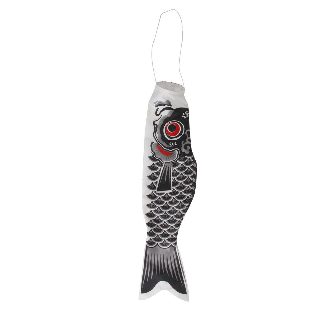 55cm Japanese Carp Windsock Streamer   Flag Kite Nobori Koinobori Black