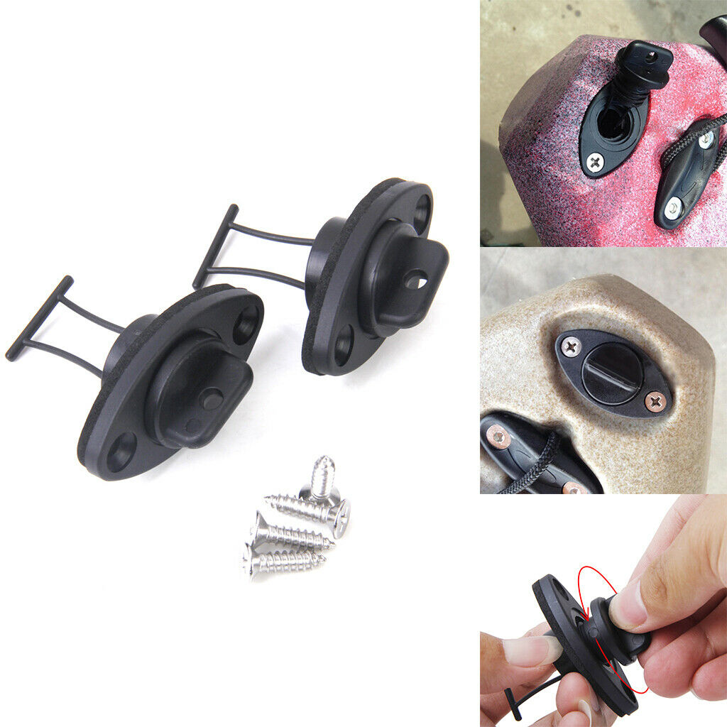 2 Universal Canoe Kayak Boat Thread Drain Plugs Kit & 4 Screws Accessories