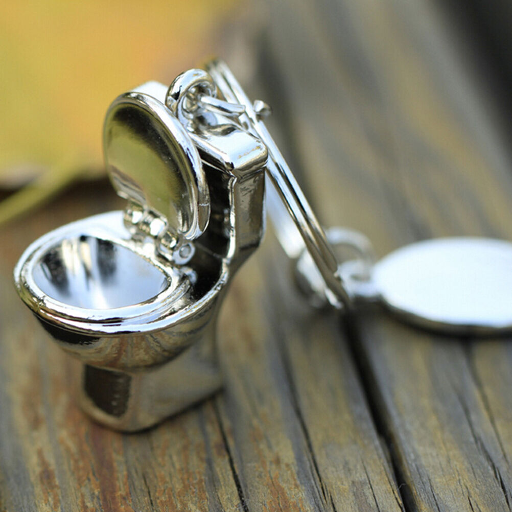 Small Toilet Forever Keychain Metal Key Chain Keyring Keyfob Kids,AUJ Fx