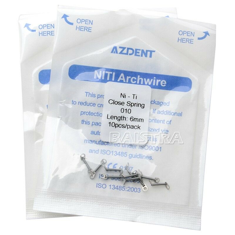 20 Packs AZDENT Dental Orthodontic Closed Coil Spring Size 0.010" 6mm Length