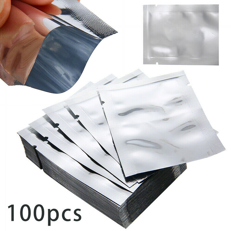 100pcs Foil Pouch Heat Seal Mylar Smell Proof Bags / Storage Bag NEW