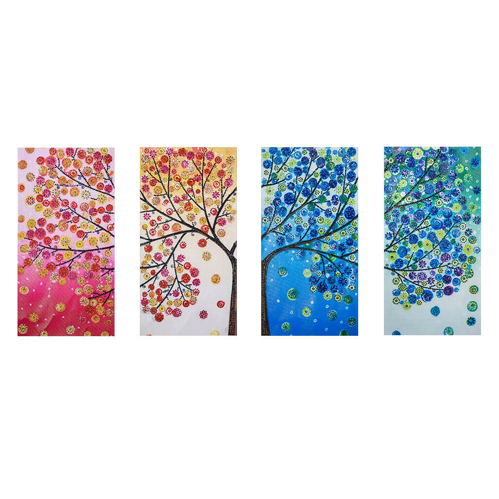 4pcs Seasons Tree Special Shape Diamond Painting Cross Stitch Painting Kits
