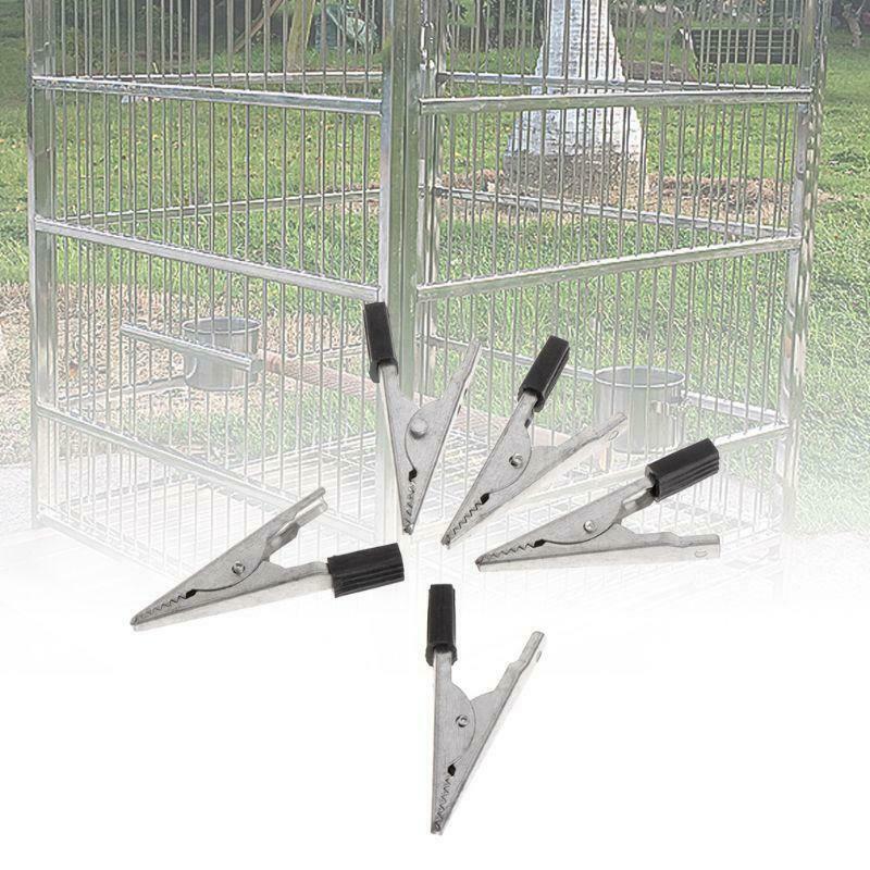5pcs Cage Clip Parrots Birds Prevent Escape Metal Safety Door Lock Accessories