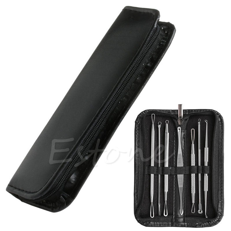 Blackhead Whitehead Pimple Acne Blemish Comedone Extractor Remover Tool Sets Kit