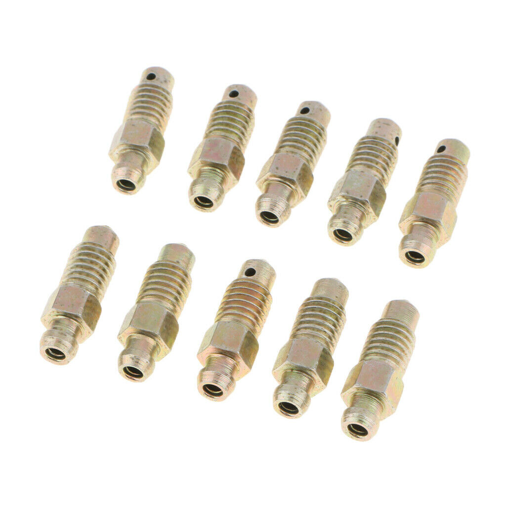 10pcs M8 x1.25mm Brake Bleed Screw Brake Repair Bush Car Brake Bleeder Nipple
