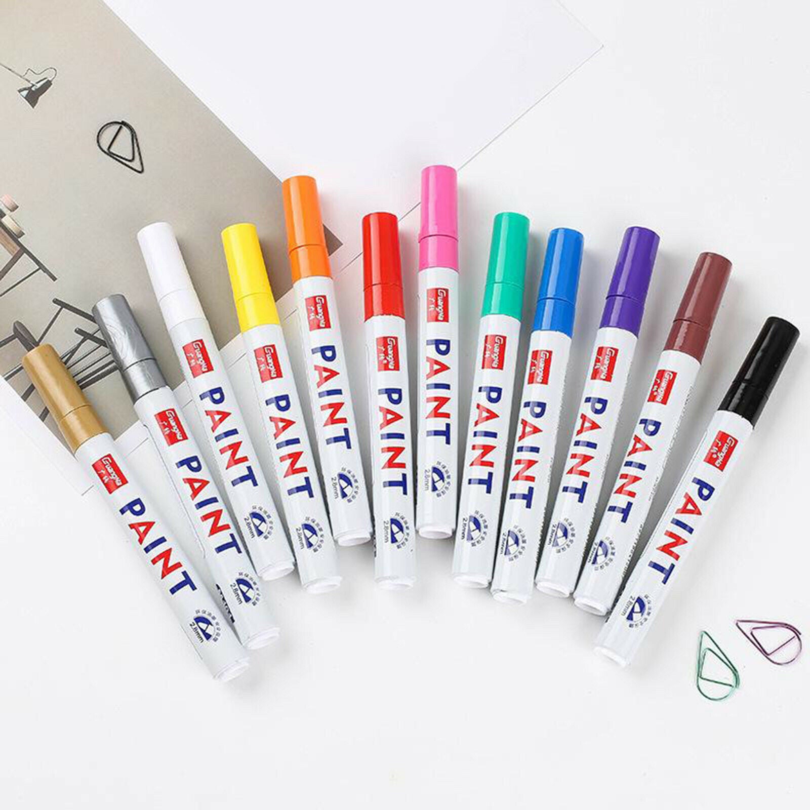 Waterproof acrylic paint pens Metallic marker pen for painting on rocks