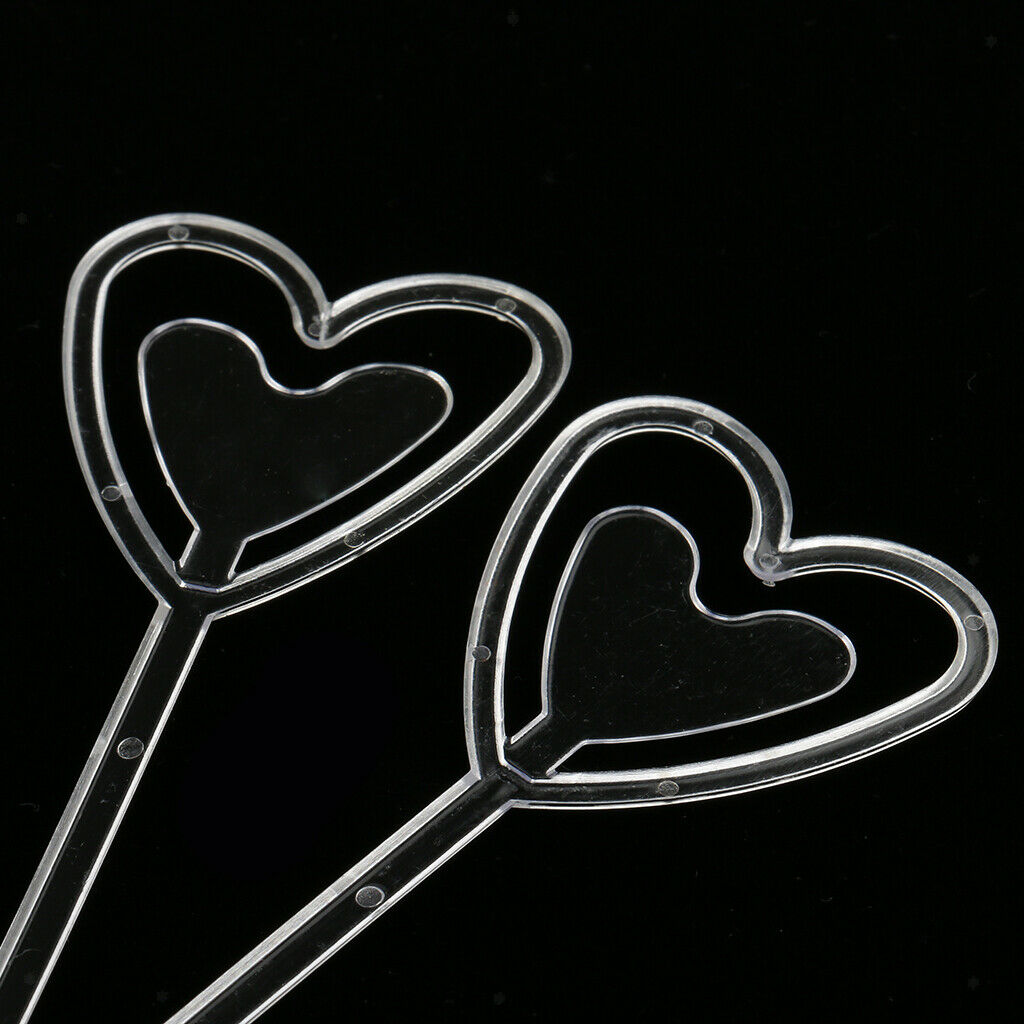 80pcs 13" Plastic Heart Head Floral Picks Card Holder for Flower Arrangement
