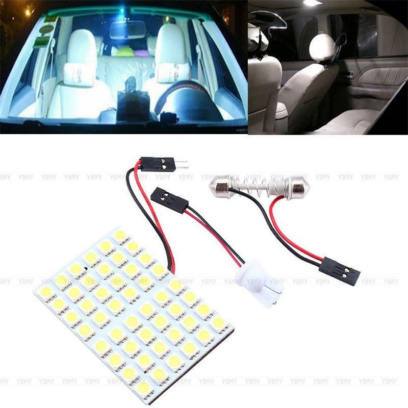 Car Interior 5050 LED White Light 48 SMD Lamp Panel T10 Festoon Dome BA9S 12V 5W