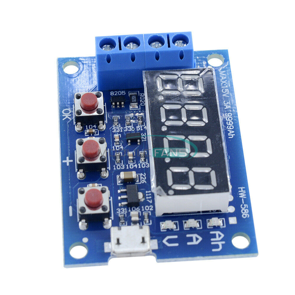 1.5v~12v Battery Capacity Meter Discharge Tester 18650 li-ion lithium Lead-acid