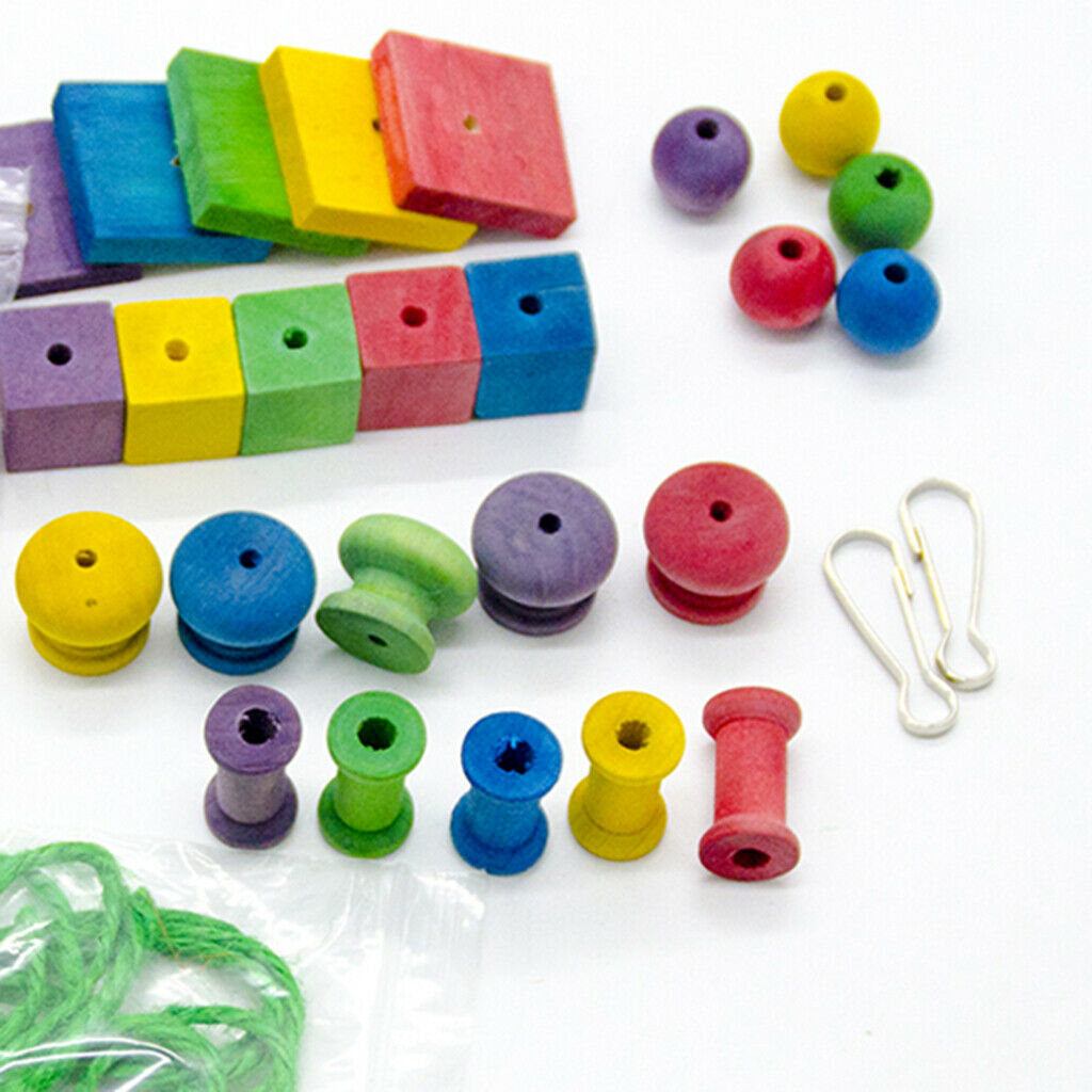 Bird Chew Toys Natural Wooden Bird Toys for Parrots, Budgies, Parakeets,