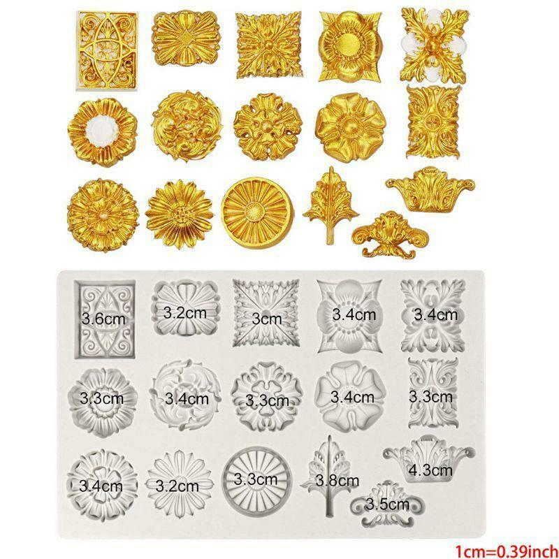 Baroque Fondant Mold Medallion Silicone Mold for DIY Baking Cake Cupcake Decor