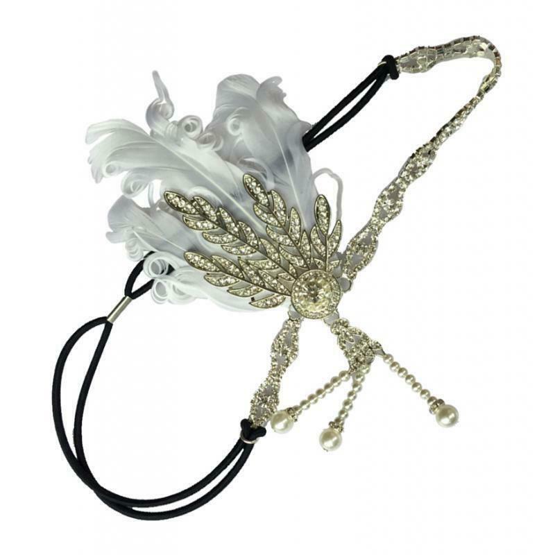 Retro Non-padded Flapper Headband Feather 1920s Headpiece Hair Accessories