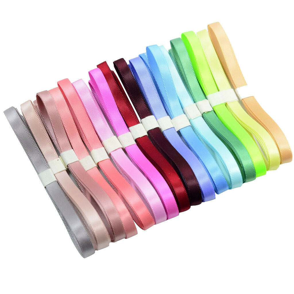 16pcs Satin Ribbon Bundle Assorted Ribbon Double Faced Thin Ribbon for Crafts