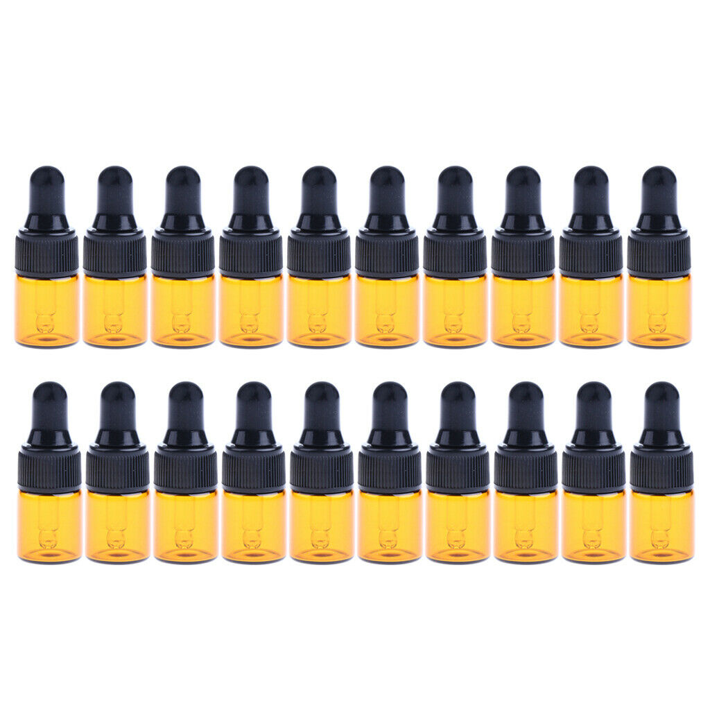 40 Pieces 2ml/3ML Mini Refillable Glass Dropper Bottle for Essential Oils