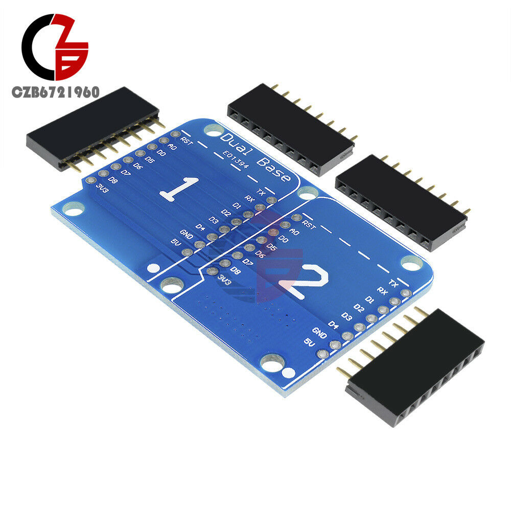 Double Socket Dual Base Shield for WeMos D1 Mini NodeMCU Arduino ESP8266