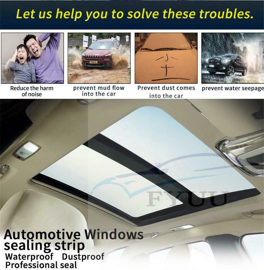 2x5M Car Window Sealant Rubber Sunroof Triangular Window Sealed Strips Seal Trim