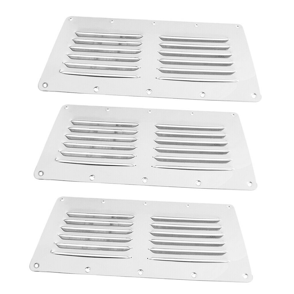 3pcs Stainless Steel Square Air Vent Louver Boat Ventilation Hatch Replacement