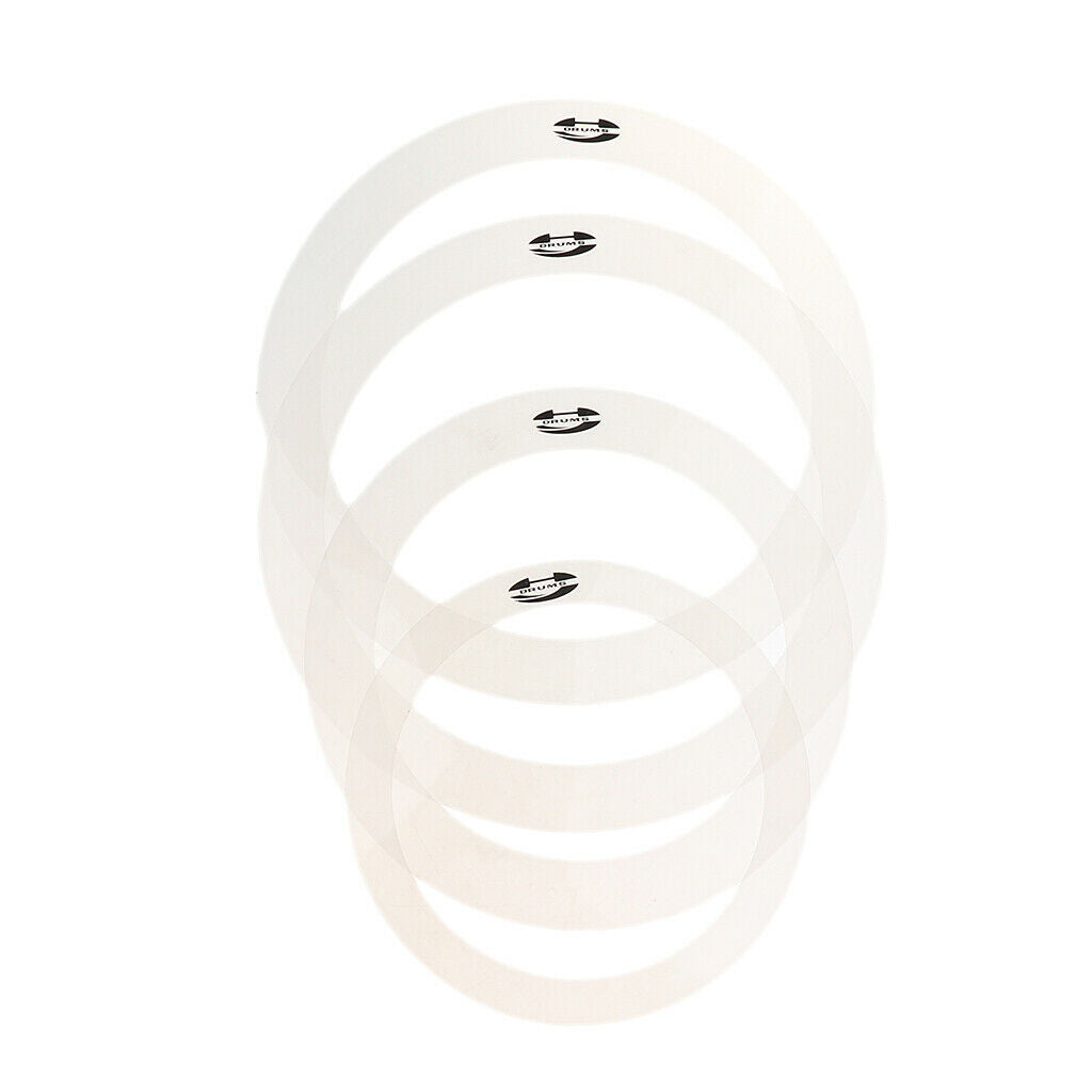 4Pcs PET 10'' 12'' 14'' 14'' Bass Drum Tone Control Rings Eliminate Overtone