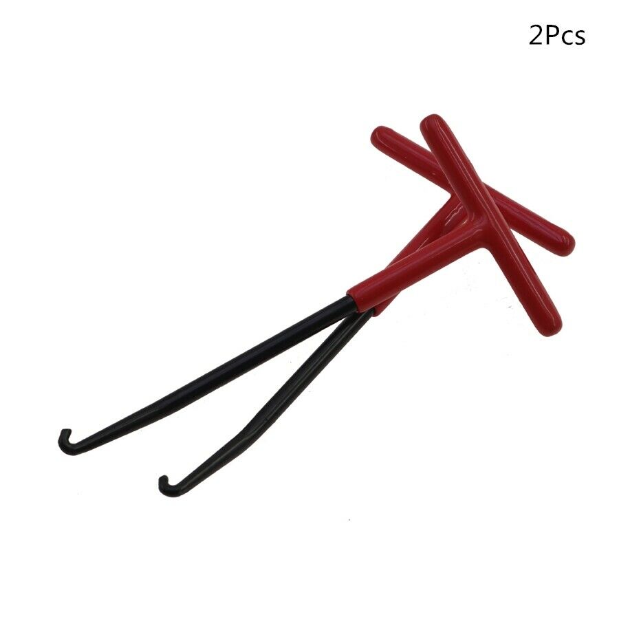 2 Pcs Exhaust Pipe Spring Hook Puller T-Handle Metal For Bike ATV Motorcycle