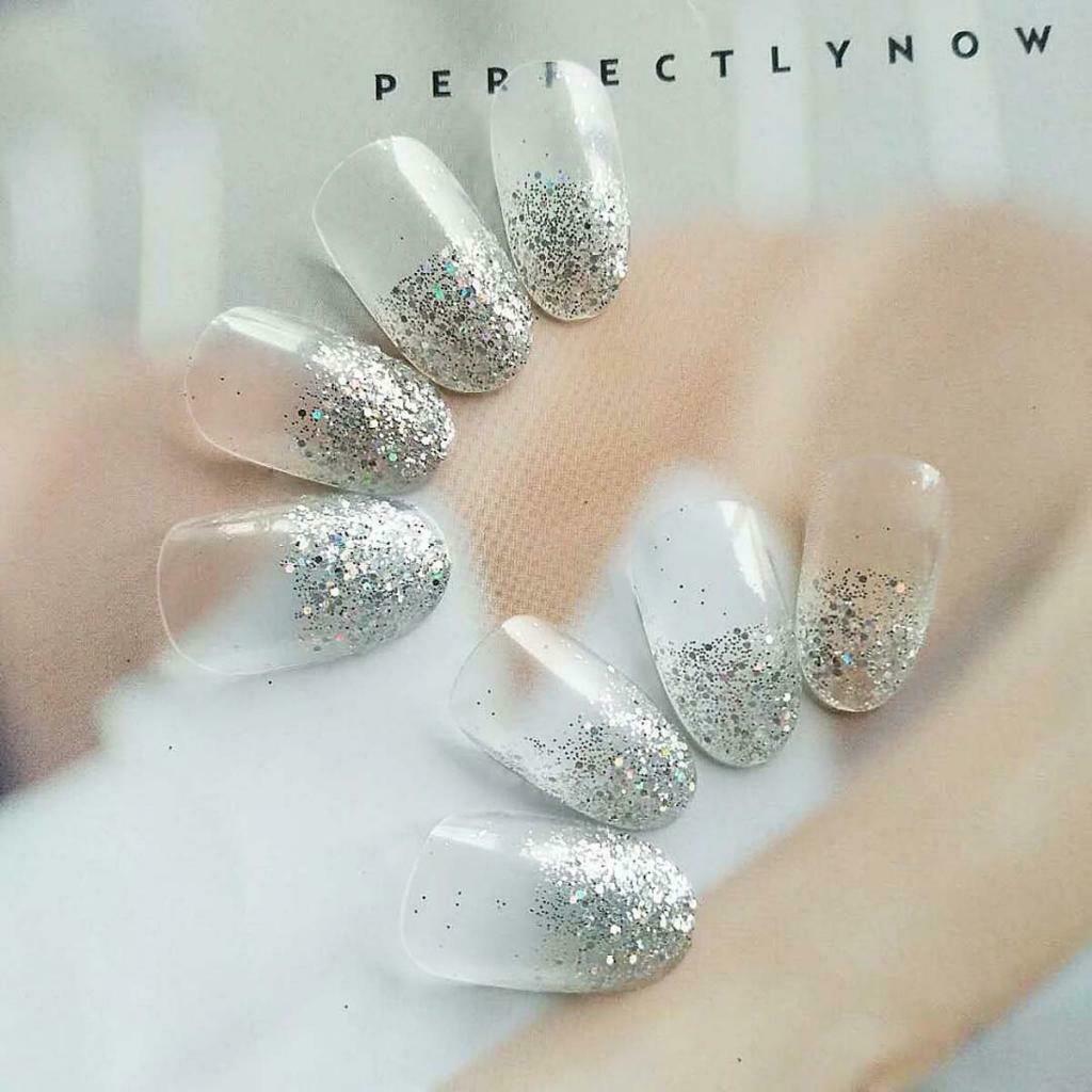 24 Pieces Different Sizes White Long False Nails, Full Cover Nail Tips With