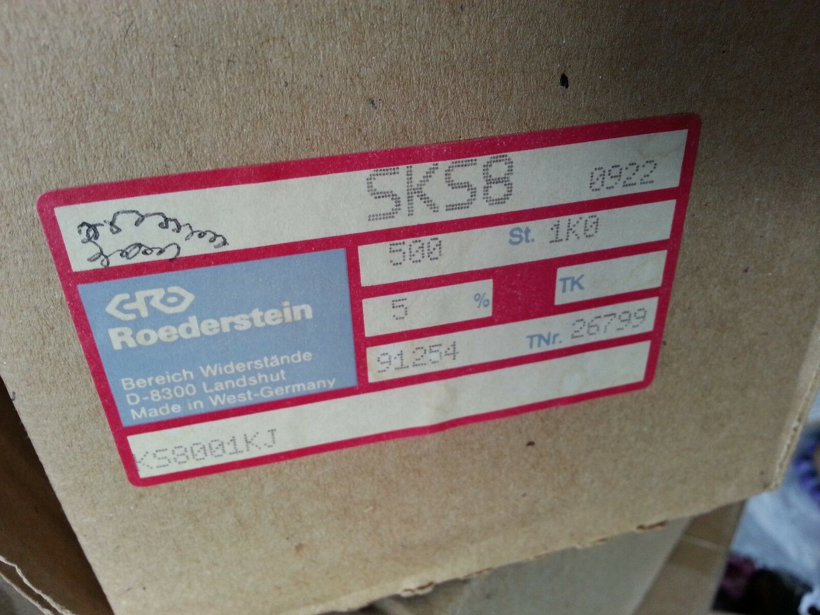16pcs NOS ROE SKS8 1K 5% 1.3W FUSIBLE TYPE NON INFLAMMABLE CARBON RESISTORS !