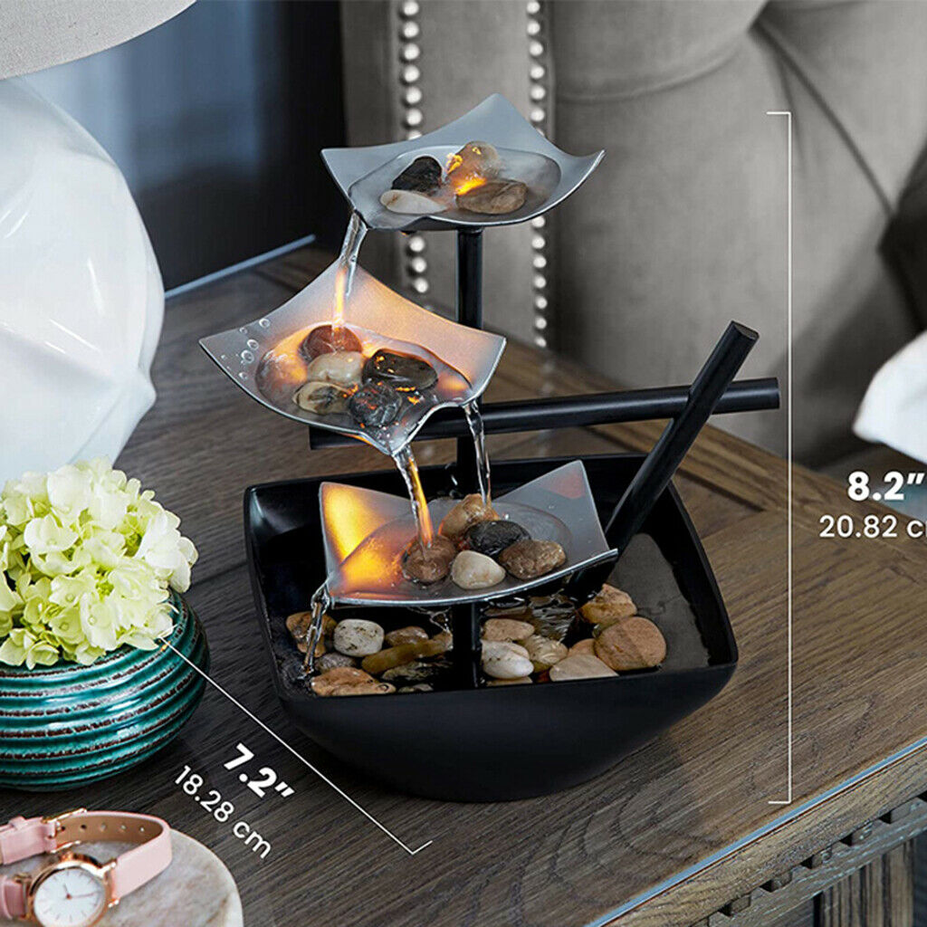 Indoor Desktop Fountain Zen Flowing Water Fountains Ornament Crafts Gifts