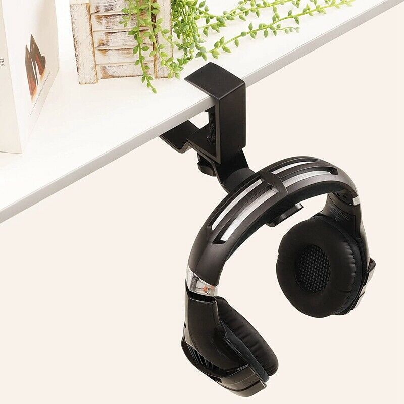 Dual Headphone Stand Under Desk, Universal PC Gaming Desk Headphone Hanger, R2R3